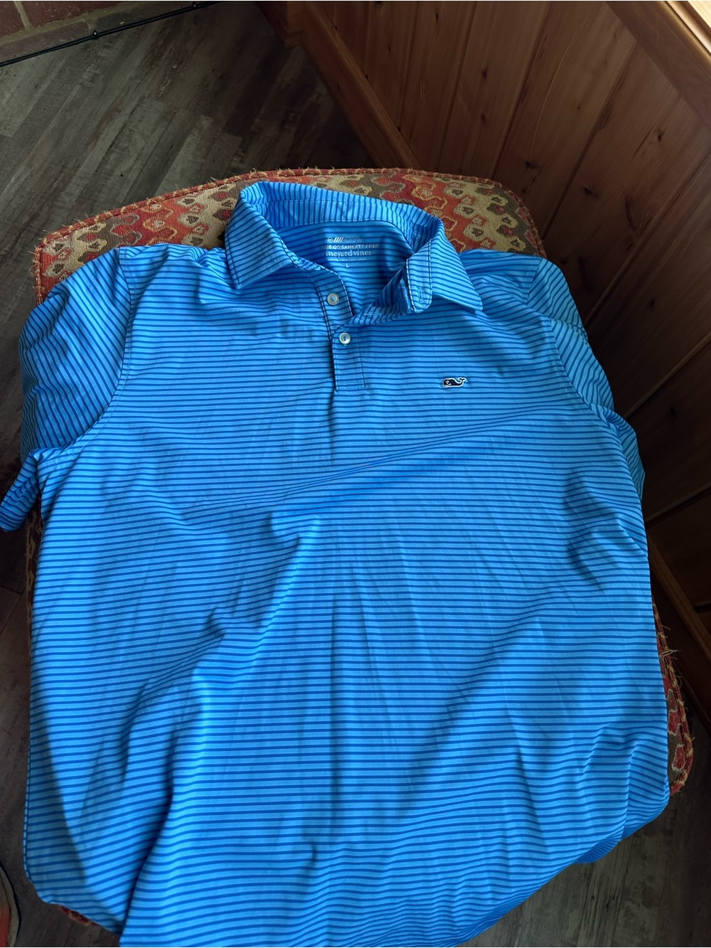 Vineyard Vines Bright Blue Thin-Striped Polo